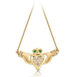 9ct Gold Claddagh Necklace Pendant-P038G