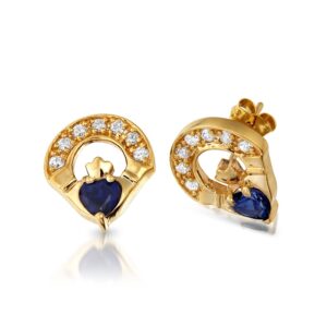 9ct Gold Claddagh Earrings-E187S