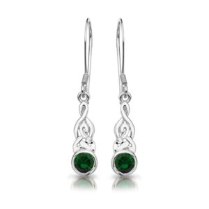Silver CZ Celtic Earrings-SE036G
