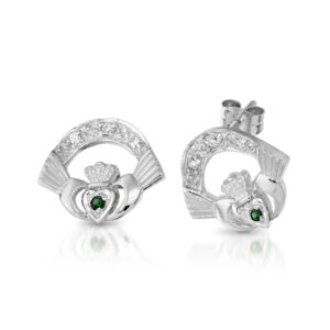 Silver Claddagh Earrings-SCLECZG
