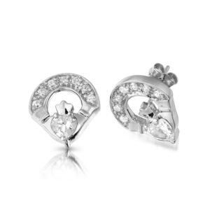 Silver Claddagh Earrings-SE187