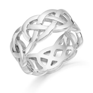 White Gold Celtic Wedding Ring-1519W