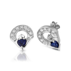 Silver Claddagh Earrings-SE187S