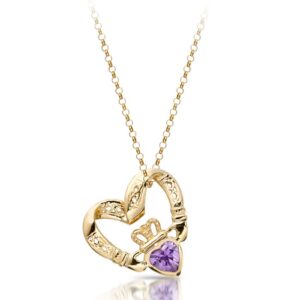 Floating Heart Claddagh Pendant-P058A
