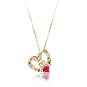 Floating Heart Claddagh Pendant-P058RS