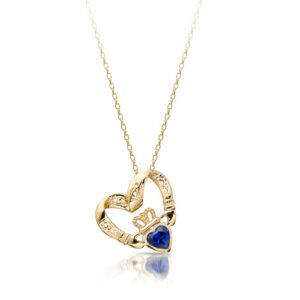 Floating Heart Claddagh Pendant-P058SS
