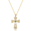 9ct Gold CZ Celtic Cross Pendant-C142