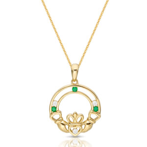 9ct Gold Claddagh Pendant-P061